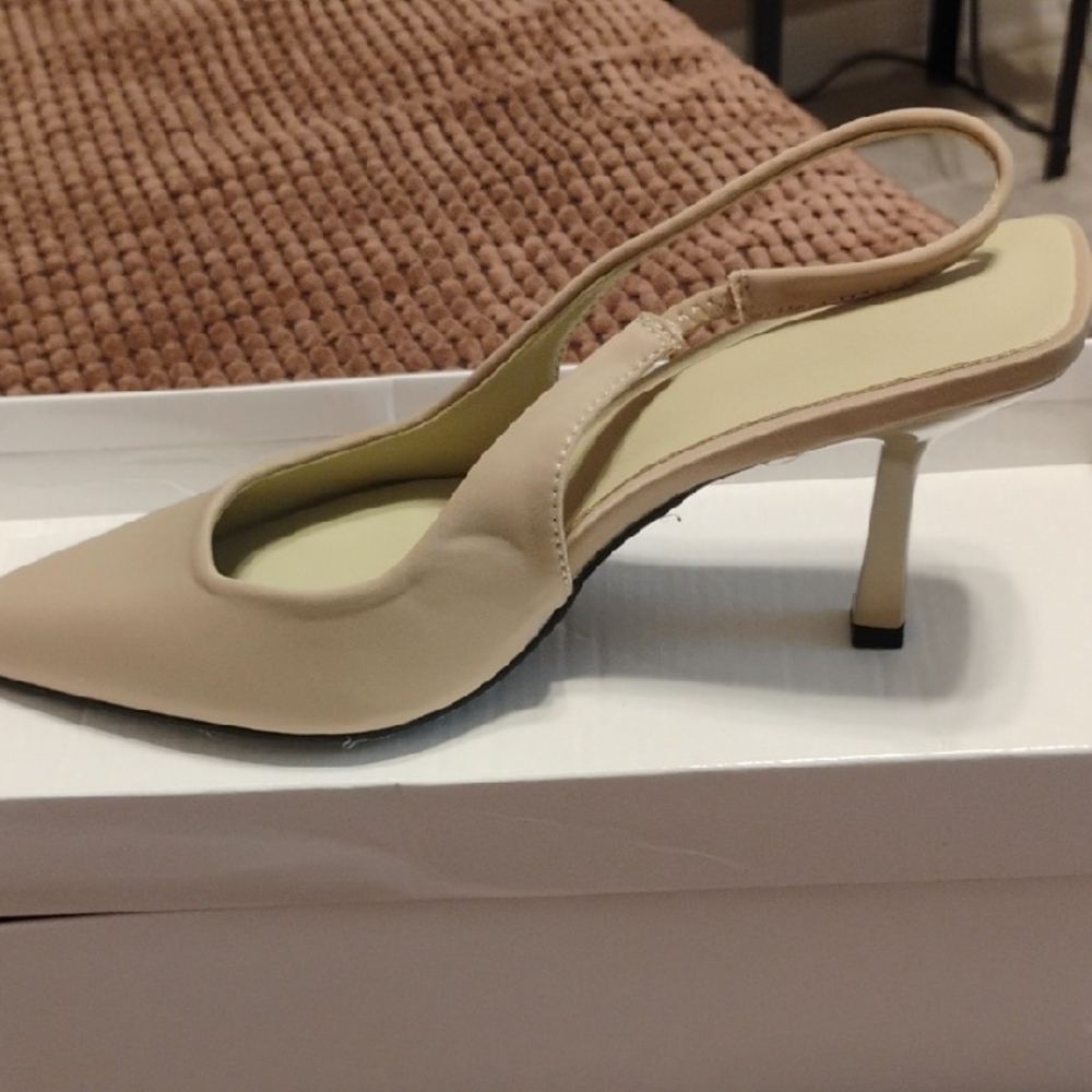 Elegant Beige Slingback Heels